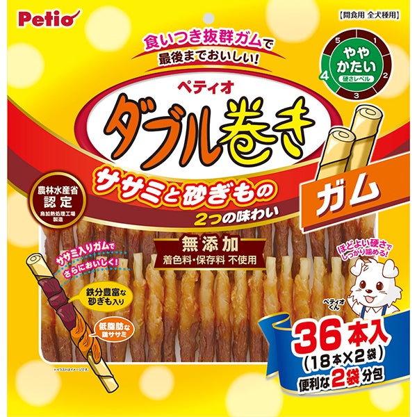 本店限定特価】ダブル巻き ガム 36本入 | ペティオ オンライン