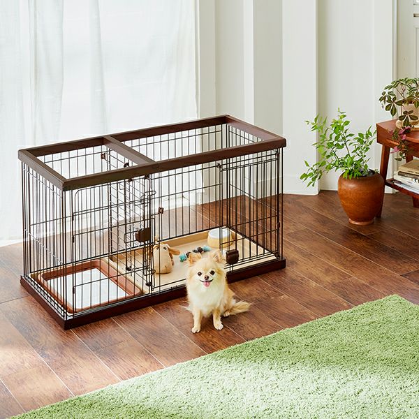 32%OFF】トイレのしつけが出来る ドッグルームサークル ブラウン 