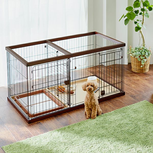 22%OFF】トイレのしつけが出来る ドッグルームサークル ブラウン 