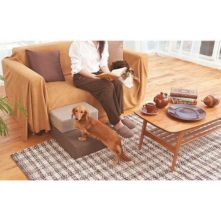 犬用リラックスソファマット ブラウン　トイプードル用 20%OFF】ファブリッククッションステップ マウンテンブラウン