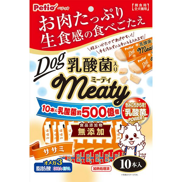 Meaty ミーティ ササミ 乳酸菌入り 10本入 | ペティオ オンライン