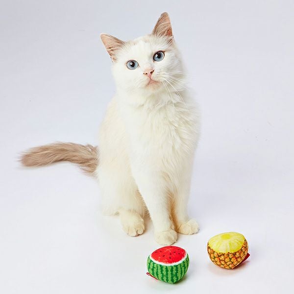 猫用おもちゃ トロピカルフルーツボール 2個セット パイナップル
