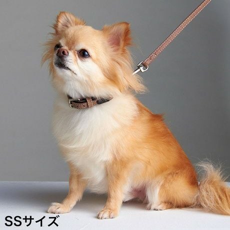 10%OFF！おでかけ特集】犬用首輪 フラッシュカラー SS レザーブラウン