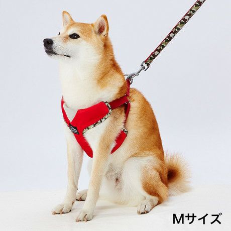 犬用胴輪 EthicalDoor エシカルドア 迷彩ベストハーネスM レッド