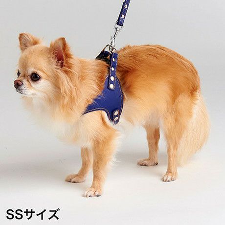 Porta ポルタ ソフトレザーベストハーネス SS ネイビー | ペティオ