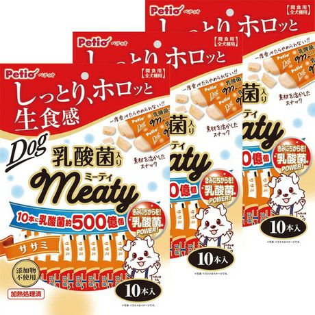 Meaty ミーティ ササミ 乳酸菌入り 10本入×3個パック | ペティオ