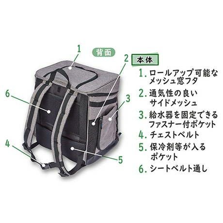 Add Mate アドメイト ペット用多機能お出かけリュック グレー 犬 猫 Add.Mate アドメイト hugmove ハグムー ドッグリュックキャリー M