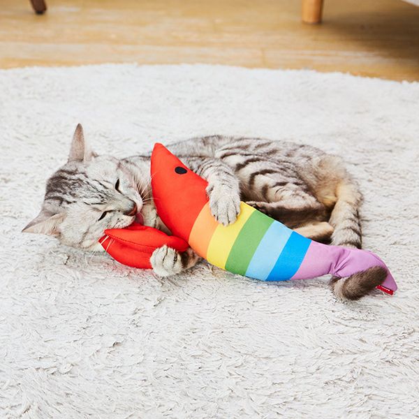 猫用おもちゃ けりぐるみ 幸せのレインボーエビ | ペティオ オンライン