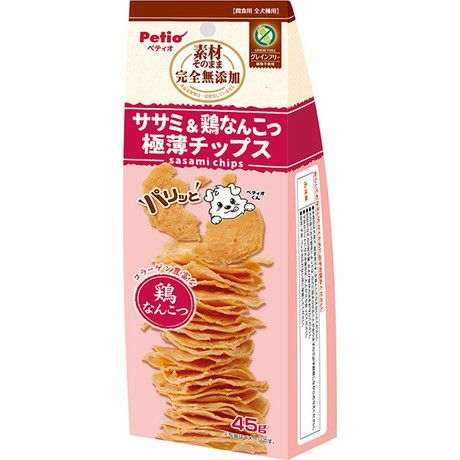 素材そのまま 完全無添加 ササミ＆鶏なんこつ パリッと 極薄チップス
