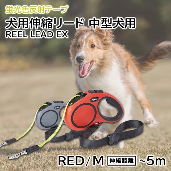 犬用伸縮リード リールリードEX M レッド | ペティオ オンライン