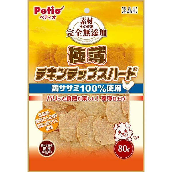 ★ゆりさー★Petio 完全無添加★極薄ササミチップス 50g 24個 素材そのまま 完全無添加 極薄プチササミチップスハード 50g