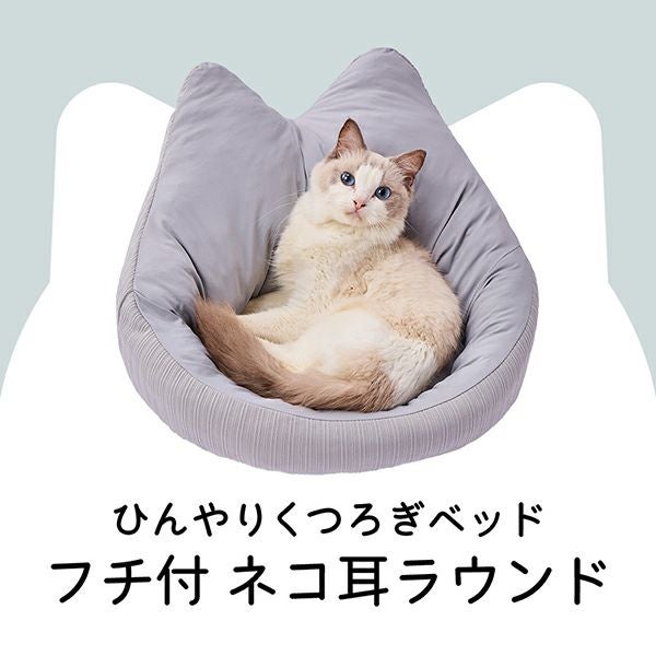 10%OFF！ひんやり特集】猫用ベッド ひんやりくつろぎベッド フチ付