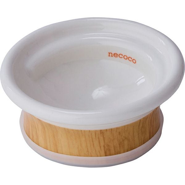 猫用食器 necoco 食べやすい木目調食器 ドライフード向き | ペティオ