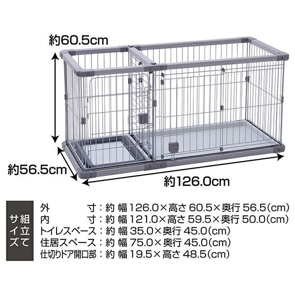 犬用 トイレのしつけが出来る ドッグルームサークルPlus グレー