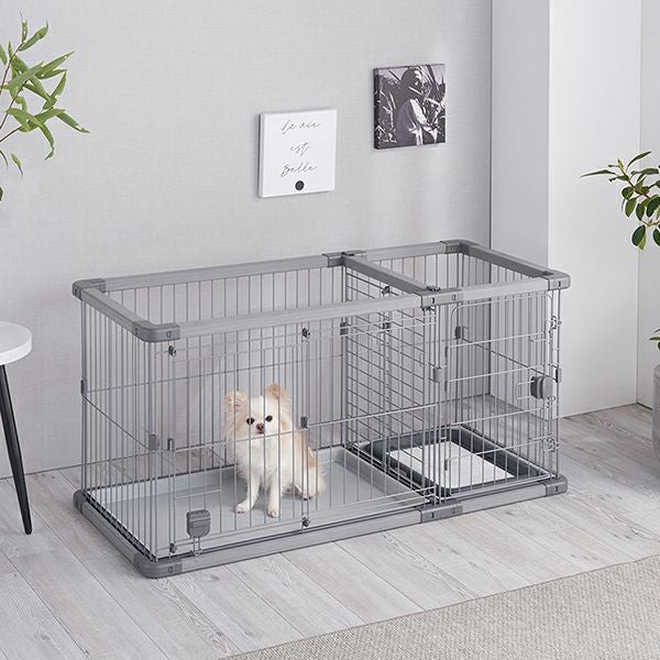 犬用 トイレのしつけが出来る ドッグルームサークルPlus グレー 