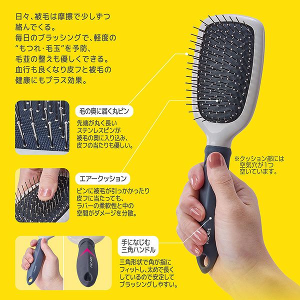 10%OFF！スーパーSALE】犬猫用 FIXCARE 握りやすい ピンブラシ M【会員