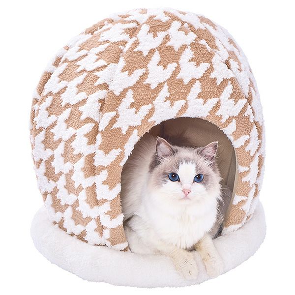 chiku_h様用。暖かいペットキャリー ハウス 遠赤外線ドーム籐製 犬猫用キャリー 2ドア タフハウスキャリー アイボリー S | ペティオ