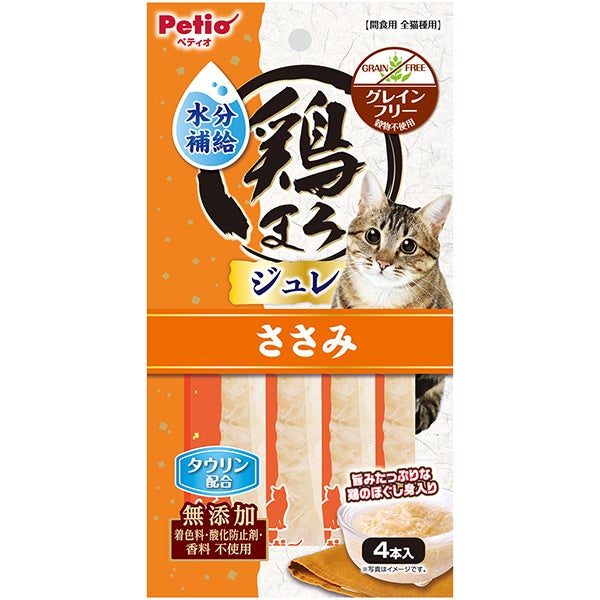 猫ちゃん　肝臓　水分補給にも！お取り引き31日迄！ 9%OFF】鶏まろ ねこちゃんの 水分補給ジュレスティック ささみ 4本入