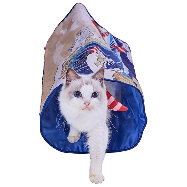 猫用おもちゃ 猫小町 和柄シャカシャカ通りぬけ袋 荒波 | ペティオ