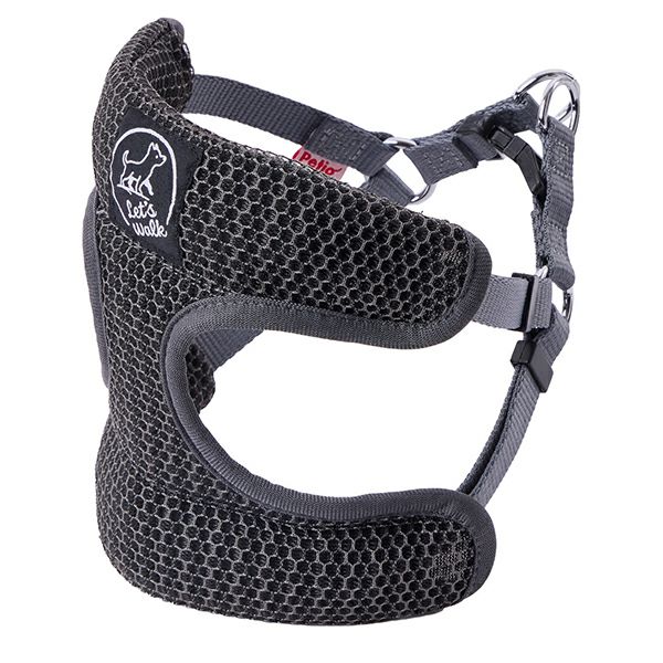 犬用胴輪 Let's walk お散歩用 虫よけメッシュベストハーネス M グレー