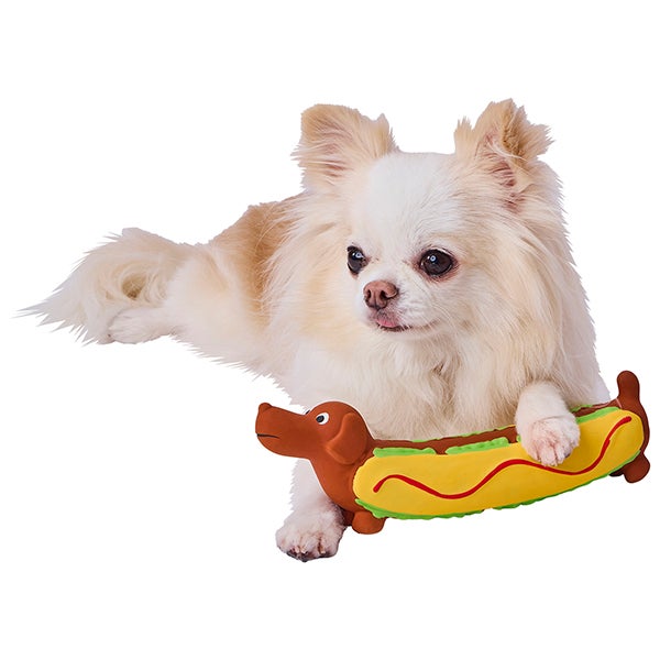 犬用おもちゃ ながーいラテックスTOY ホットドッグ | ペティオ