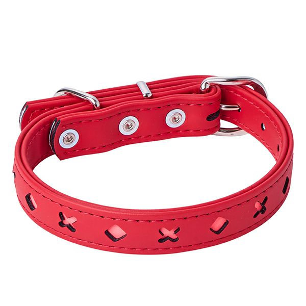 犬用首輪 反射クロスダイヤ 平首輪 21mm レッド | ペティオ オンライン