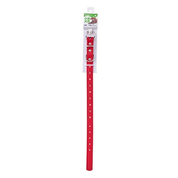 20%OFF！スーパーSALE】犬用首輪 反射クロスダイヤ 平首輪 21mm レッド
