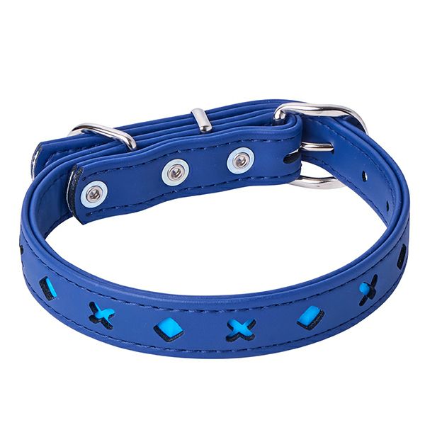 user_90d91f49　犬の首輪 20%OFF！おでかけ特集】犬用首輪 フラッシュソフトカラー SS ブルー
